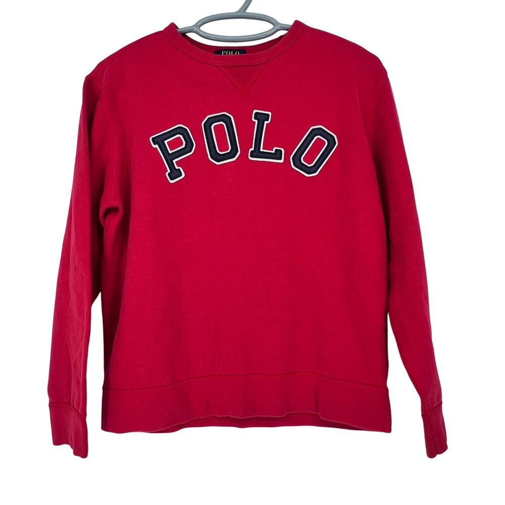 Polo Ralph Lauren Crewneck Sweatshirt Boys Large (14-16) Red Spellout‎